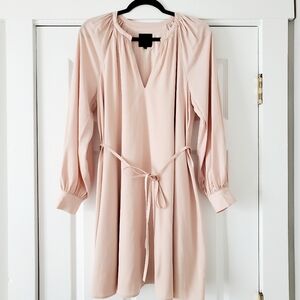 Alex Marie Tie Waist Dress in Powder Pink